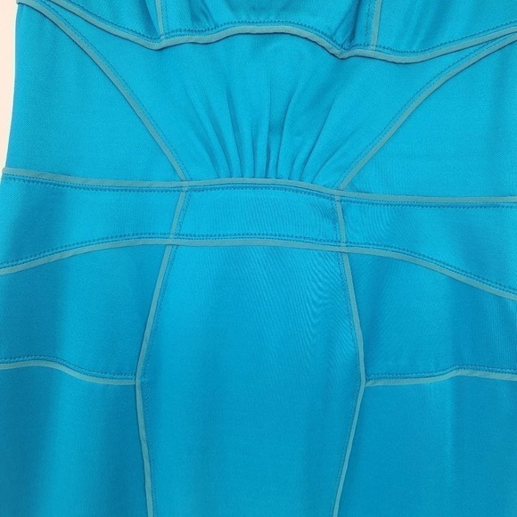 ZAC POSEN Teal Silk / Viscose Coctail Dress - Picture 4 of 15